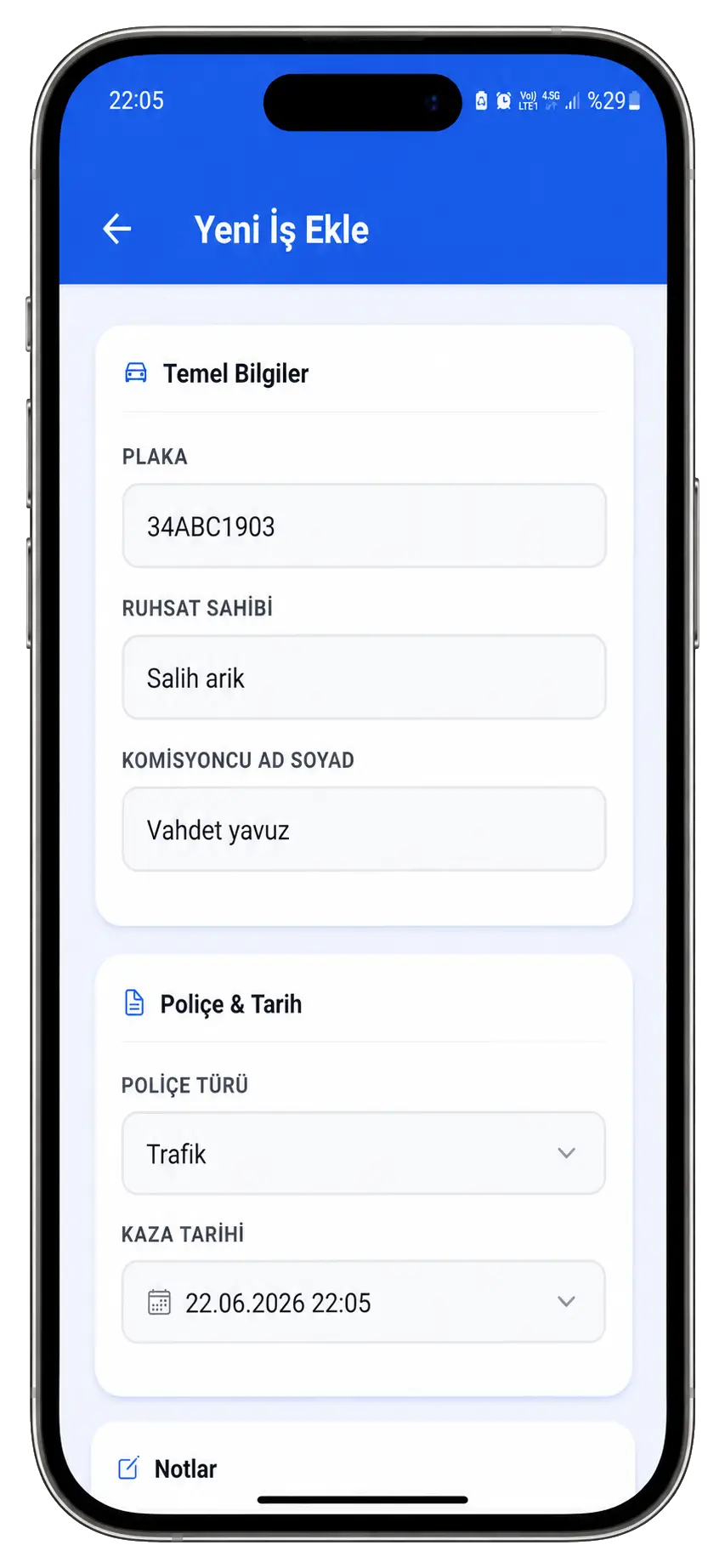 Hasar ve Tahkim Süreçlerinizi Tek Platformdan Yönetin mobil uygulama görünümü
